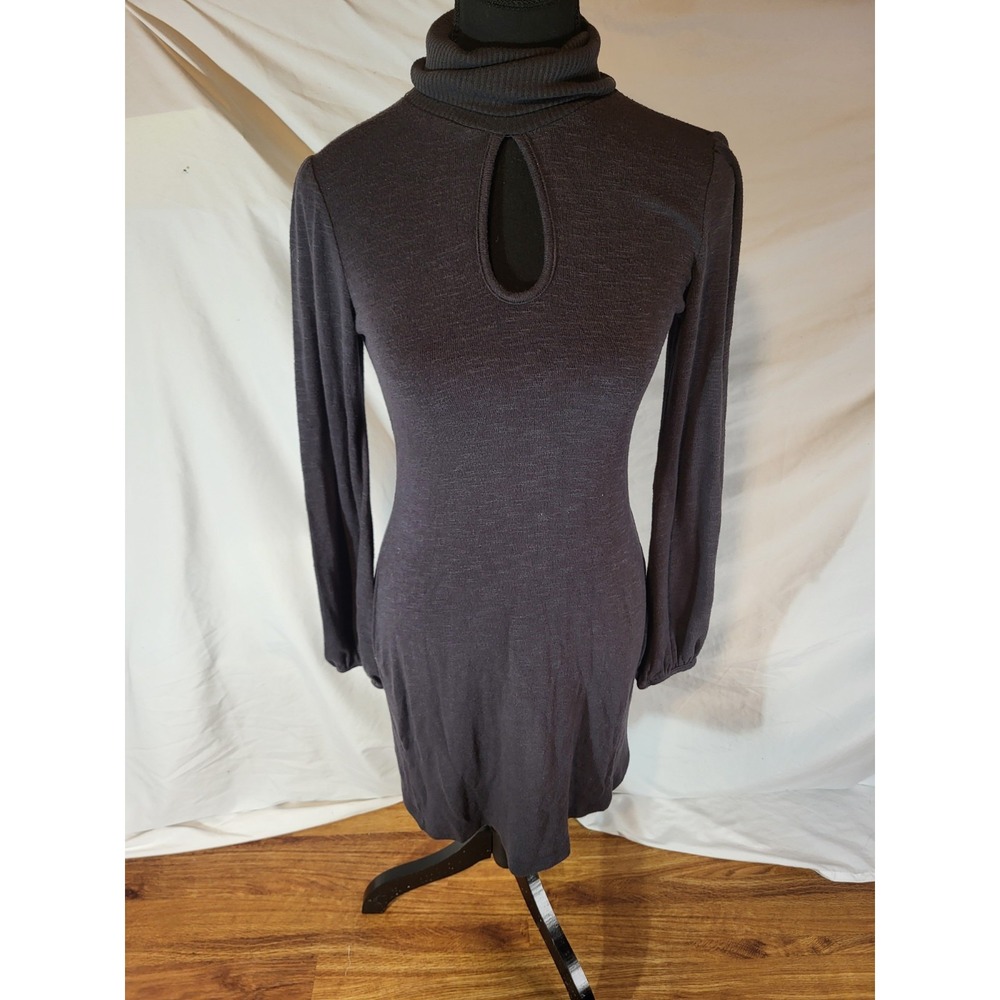 Vintage Wet Seal Gray Mock Neck L/S Light Sweater Dress Size Small‎ Y2K